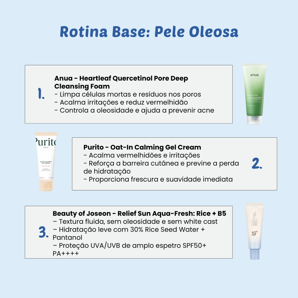 Rotina Base: Pele Oleosa
