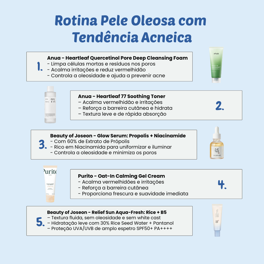 Rotina Pele Oleosa com Tendência Acneica